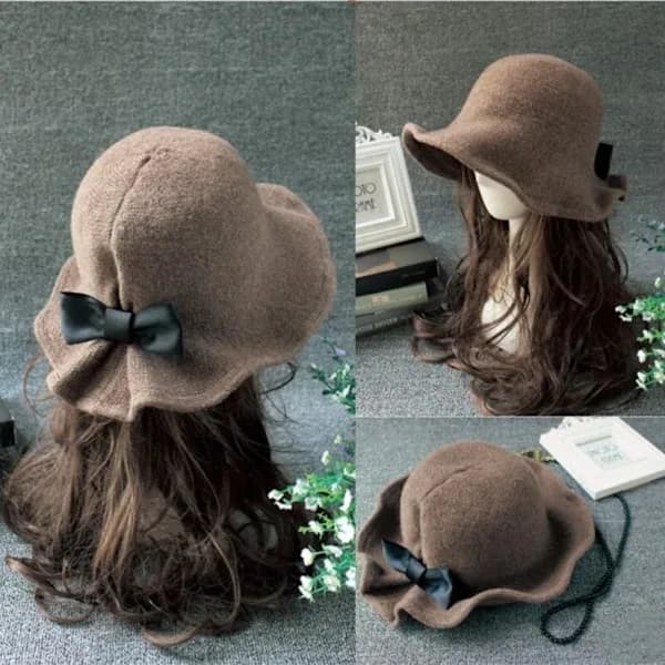 Uldspandhatte Dame Bowler Hat SORT sort[XJ]_tfrf
