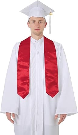 Stola til voksen universitetsdiplom, eksamen, dåb, præst, rød