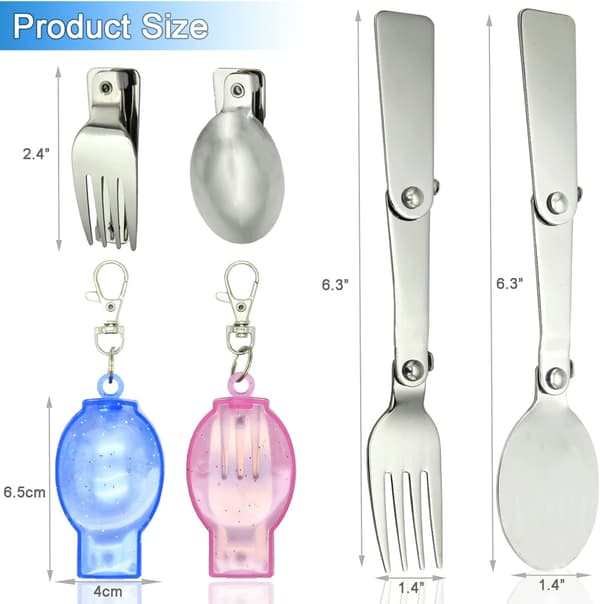 Folding Fork Set, Portable Travel Cutlery with Case - Compact Tableware for Camping, Picnics & Outdoor Dining