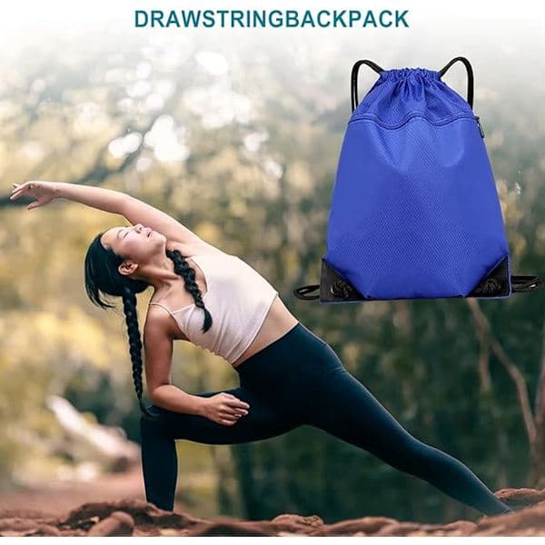 Drawstring Gym Bag - Large Capacity 50*40cm Drawstring Backpack - Swimming Sports Bag - 600D Thickened - Waterproof and Scratch-Resistant