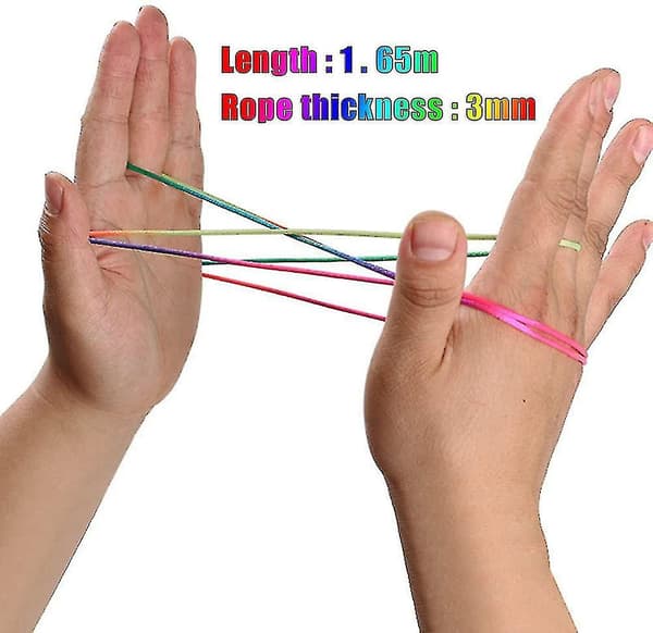 12 st Trådspel Fingerspel, Finger Twist Trådspel, Regnbågsrep, Regnbåge