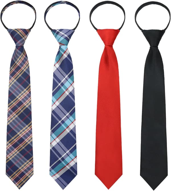 Guttens slips 4-pakninger Barnas slips, slips for ferdigknyttet glidelås Skole Uformell Konfirmasjon B-gutter - B-boys Ties