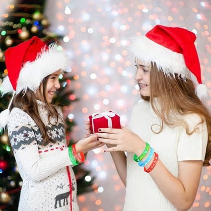 6 stykker jule silikone armbånd, gummibånd armbånd til