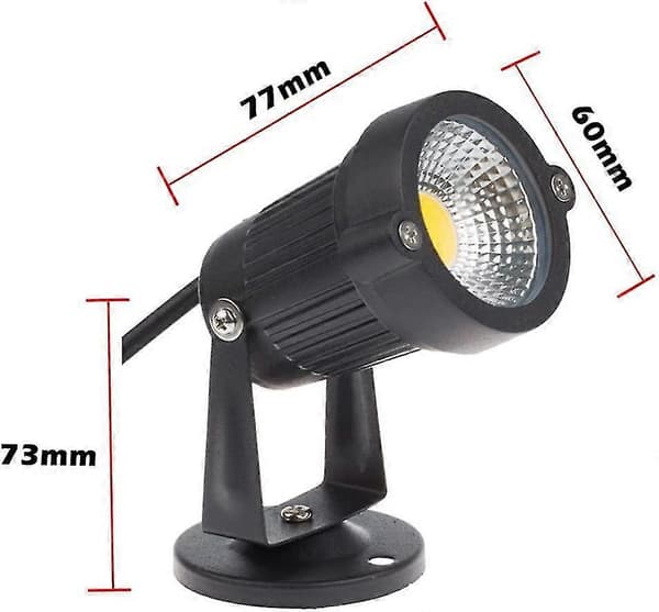 1 st Cob Led 5w 220v Spotlight Justerbara Trädgårdslampor, 4000k, varmvit