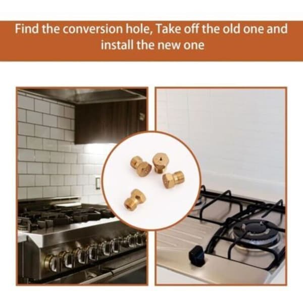 LPG Stove Conversion Kit (36 Pieces), Brass Replacement Nozzles for Gas Burners.