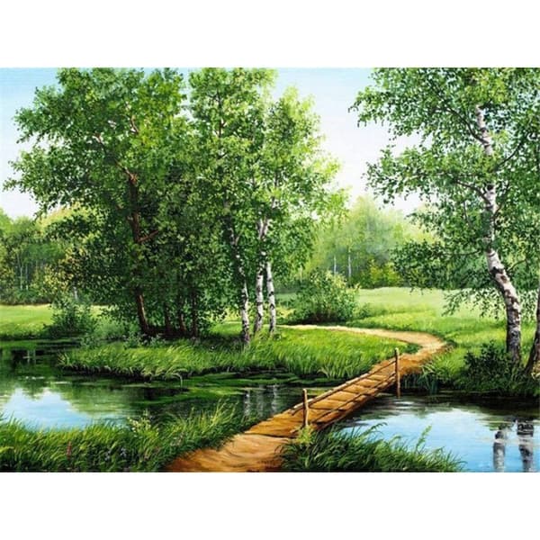 30x40 cm 5D Diamond Painting DIY Komplett, Solnedgångslandskap