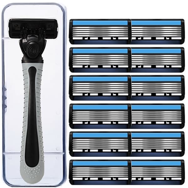 Rakblad för män, 6 blad, 12-pack