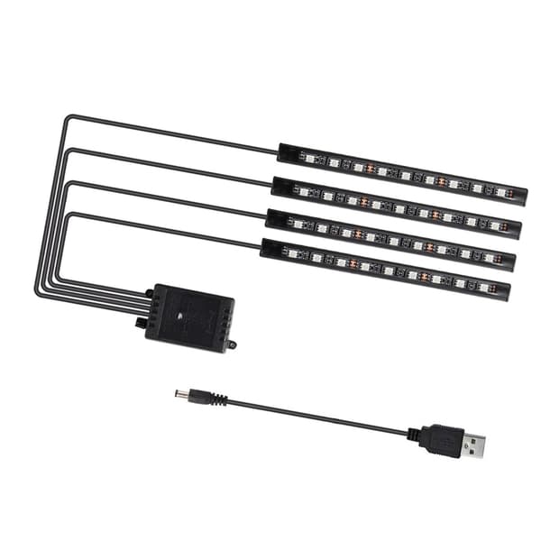Universal LED Car Interior Lighting, Remote Control, 36 Beads, Decorative Car Floor Lighting USB 5V