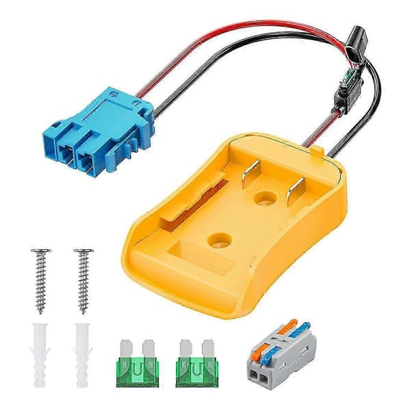 Strømadapter for 20 V litiumbatteri, Peg-Perego batteriadapter med kabelkobling