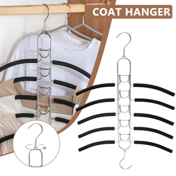 Multilayer Removable Clothes Hanger Space Saving Wardrobe Clothes Storage Holder Chrome Plated Chrome Plated