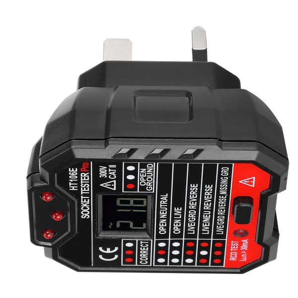 Socket Tester Digital Display Office Leakage Test Portable Plug Detector UK Plug 110-220V