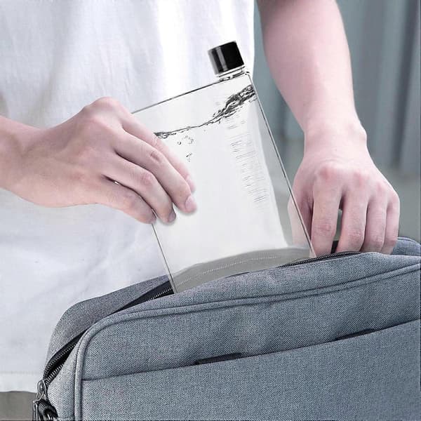 Flat Water Bottle 420ml Leakproof Water Container Space-Saving Water Bottle Portable Paper Cup Water Bottle