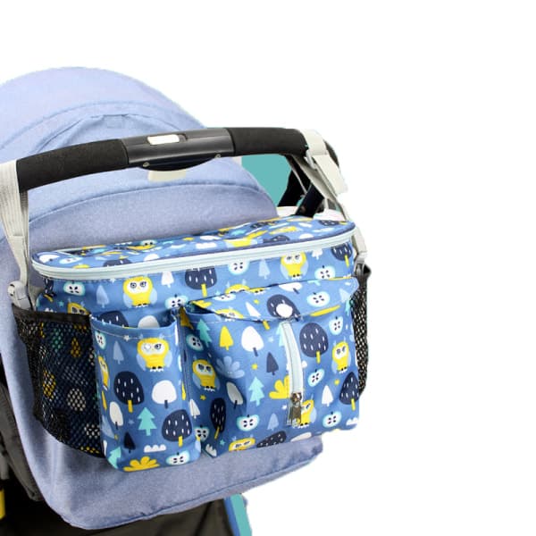 Sød hængende taske til baby Organizer til barnevogn Blå Blå Blue
