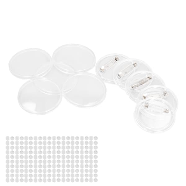 100 Sets Blank Badge Kit 25mm Transparent Durable Exquisite Workmanship Button Badge Machine for DIY Crafts