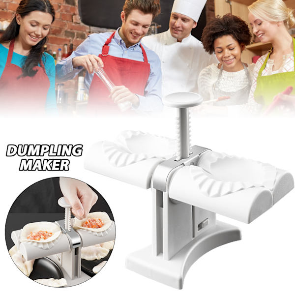Dobbelt Hoved Automatisk Dumpling Maker Multifunktionel DIY Dumpling Fremstillingsform