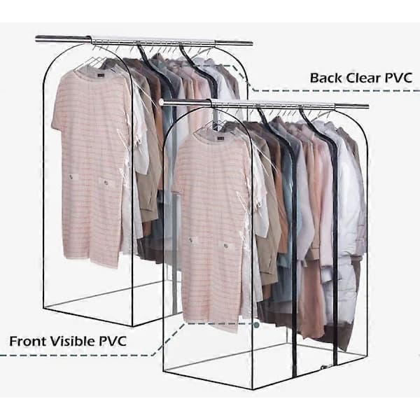 40\" Extra Large Clear Hanging Garment Bags for Closet Storage