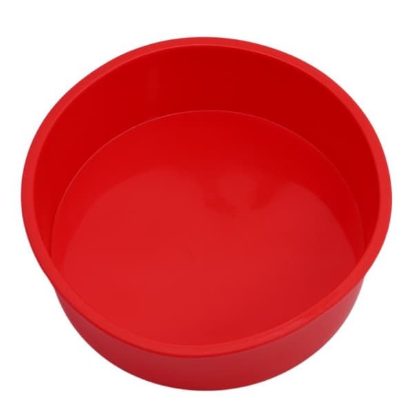 Rød rund silikonform for kake, 6 tommer diameter, 2 stk røde lagkaker