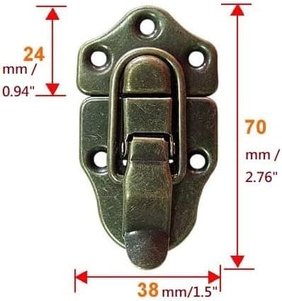 Bagage Resväska Väska Box Hasp Lås Verktygslåda Spänne Lås Flygväska Haspar Lås, 8 ST (Antik Bronspläterad)-FA-