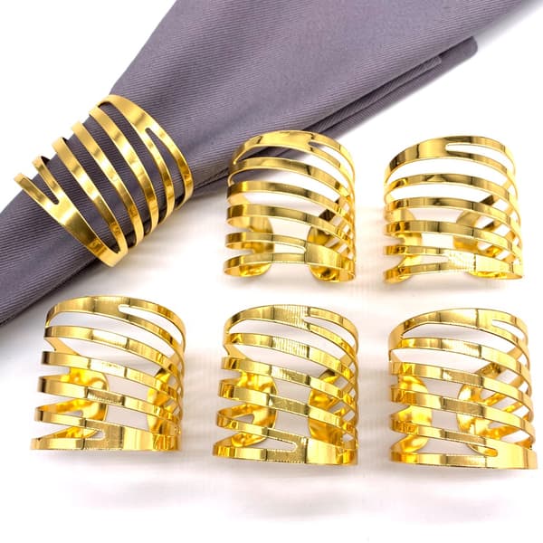 Servietringe og holdere, 12 stk. (guld) Metal servietring Serviet