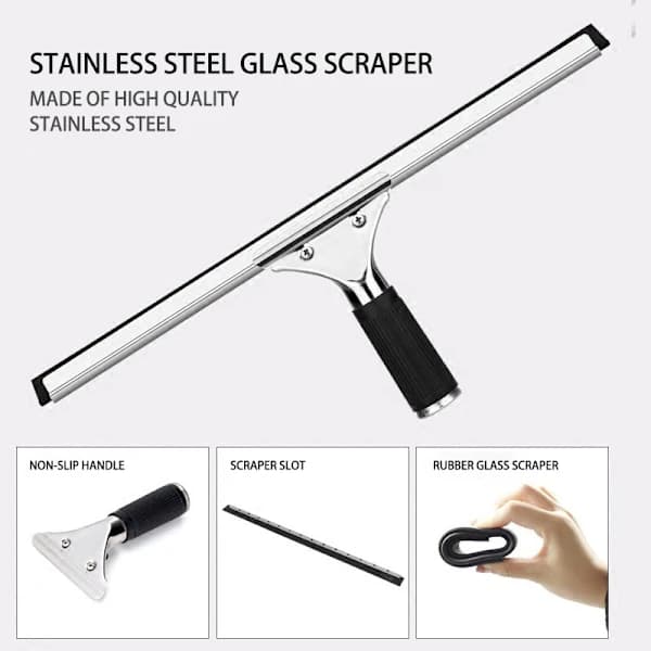 40 cm Professional Window Squeegee, Window Cleaner, Household Cleaning Squeegee, Housework Cleaning Squeegee, with Flexible R