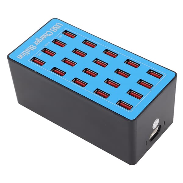 WLXA5+ 100W 20-porters USB-hubblader Veggstrømadapter Hurtigladestasjon 100-240V (US-plugg)