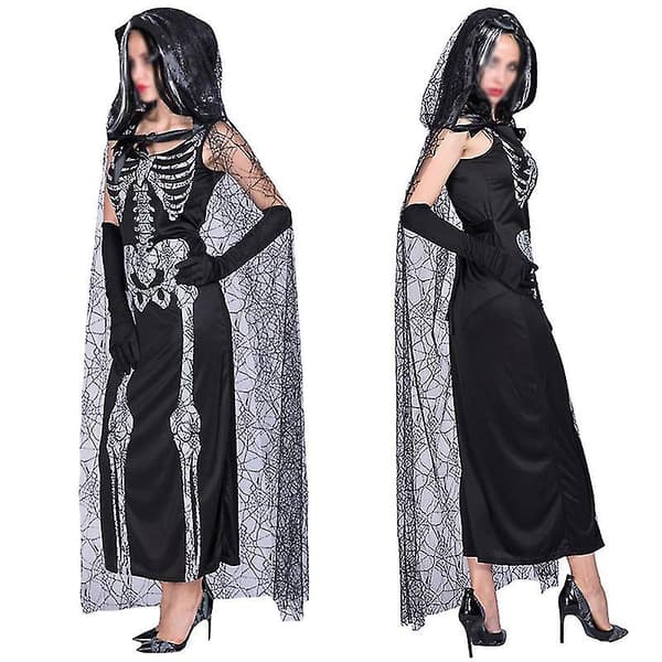 1 sæt skeletmønsterkostume til Halloween-dekorationer