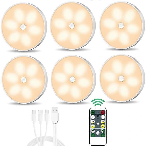 Varmhvide LED-skabslamper Trådløs bevægelsessensor Puck Light