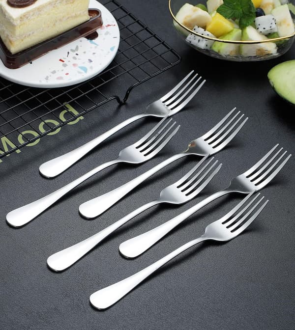 Middaggaffel 6 Stykker, Rustfrit Stål 20,5 cm Bestikgafler, Spisegafler Sæt med 6