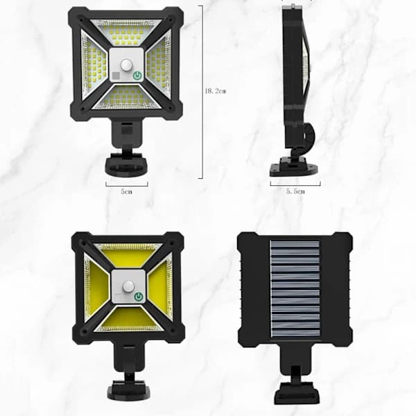 Soldrevet LED-lampe med bevegelsessensor