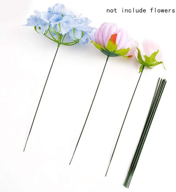 100 plastblomster, kunstige blomster, korte stilker