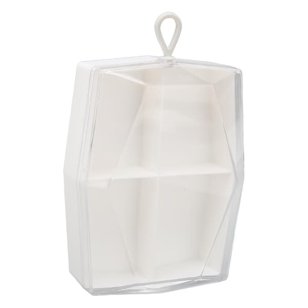 Makeup Sponge Case with 4 Compartments, Dustproof Clear Lid, Geometric Shapes, Powder Puff Holder