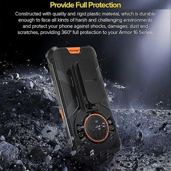 För Ulefone Power Armor 16 Pro / Power Armor 16S Ulefone Telefonfodral med Bältesklämma och Karbinhake
