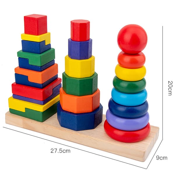Geometric Stacking Toy - Developmental Toy, Motor Skills, Problem Solving, 2+, Gift for Boy or Girl