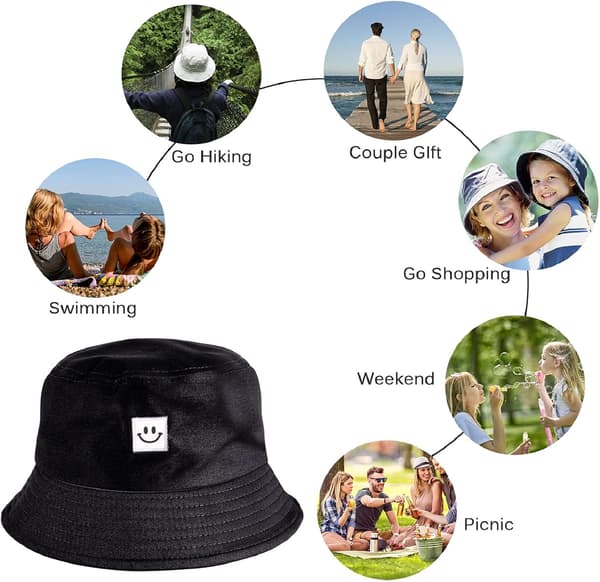 Fiskehatt Bucket Hat Unisex Vikbar Bomull Anti-UV Andningsbar