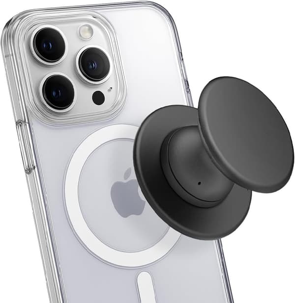 Sammenleggbart magnetisk telefonstativ, MagSafe-kompatibelt, komfortabelt silikontelefonstativ, svart