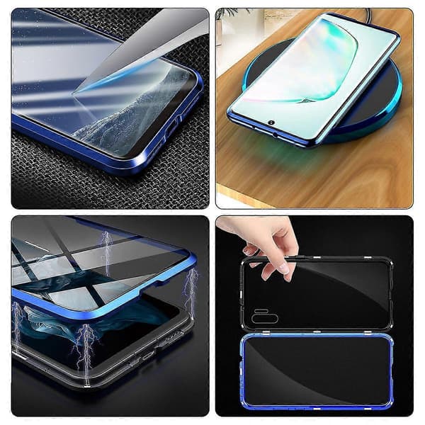 Magnetic Case Compatible Samsung Note 10 Plus With Screen Protector Double-Sided 9h Hd Glass Metal Frame