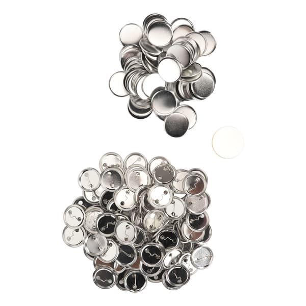 100 Set Pin Button Parts Robust Metal Plastic Rustproof Smooth Button Making Supplies for Badge DIY 44MM