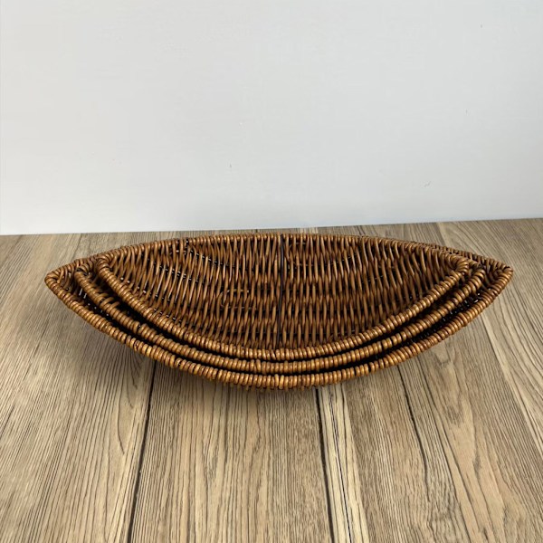 Retro Leaf-Shaped Woven Storage Basket Multi-purpose Desktop Storage Baskets for Home Kitchen 31*17 31*17