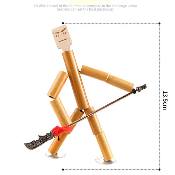 Rolig bambu mann kampleker for barn Interaktive skrivebordsleker for gutter jenter barn Hvit 18 deler White 18 pieces