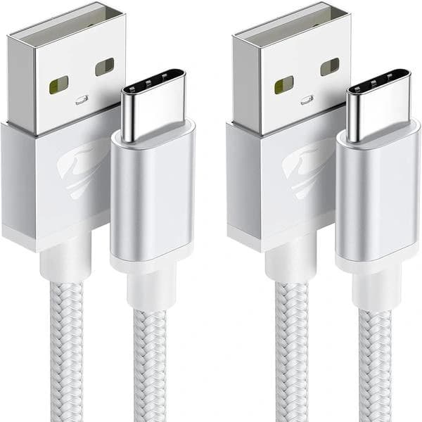 2-pack USB-C typ-C laddningskabel 1M A41/A50/A53/S20/S21/S22/S23/S24 OCH iPhone 15 / 16 PRO PLUS MAX (2-PACK) 1 meter