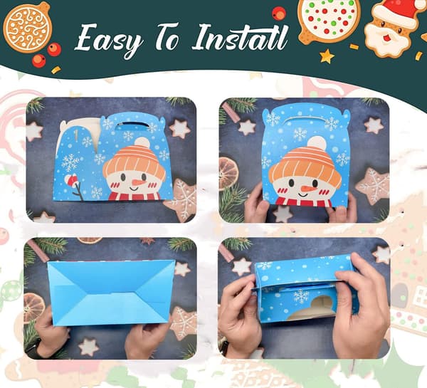 24 st julklappslådor, jul DIY presentförpackningar dekor