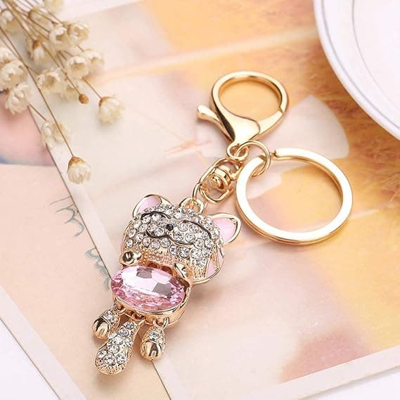 Rosa Bling Bling Krystal Rhinestone Sød Dyr Sød Lykke Ca