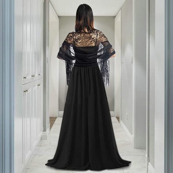 Sjal til aftenkjole, chiffon tørklæder, poncho damer elegant