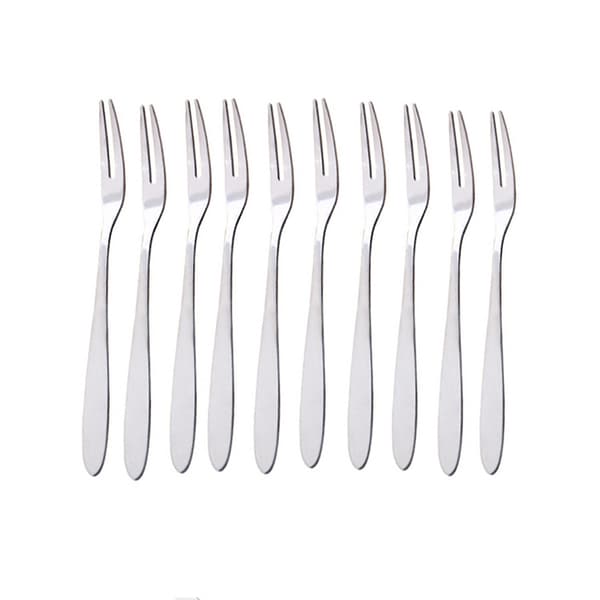 (10-pakning) 13 cm Mini Fruktsalatgaffel i rustfritt stål Snacksgaffel