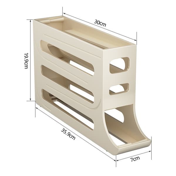 Automatic Sliding Egg Storage Box with Large Capacity Portable Egg Container for Outdoor Use Cream Cream
