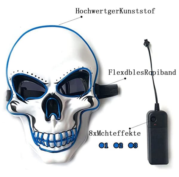 Decorative Halloween LED Mask LED Skeleton Mask Lights Up for Halloween