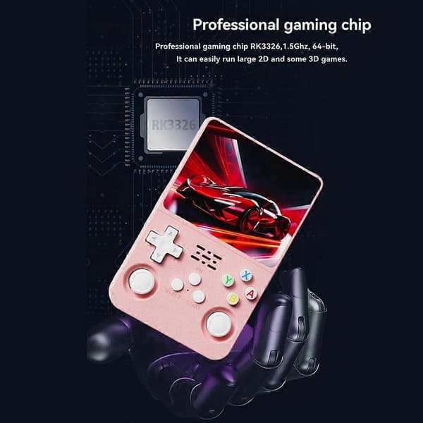 K36S R36S Retro Gaming Console 64GB 3.5 inch IPS Screen Linux WIFI Portable Pocket Game Console for Kids Pink Pink