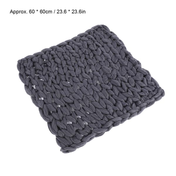Knitted Chunky Plush Sofa BLANKET Warm Soft Super Large Bulky (Grey 60 * 60cm / 23.6 * 23.6in)