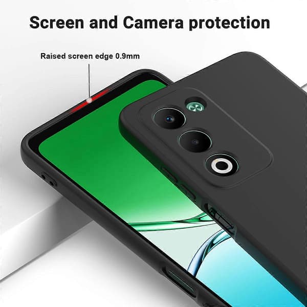Til Oppo A5 5G Oppo A5 4G Flydende Silikone Cover Telefon Bagside med Håndrem Sort