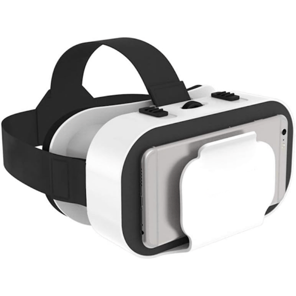 (Hvit) VR-hodesett for mobiltelefoner, lett, justerbart og